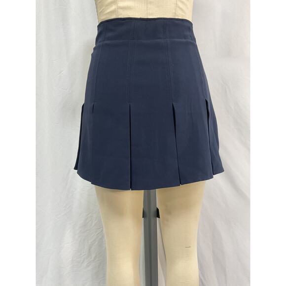 Cinq A Sept 'Miranda' Navy Polyester Skirt Size 8 - Picture 3 of 5
